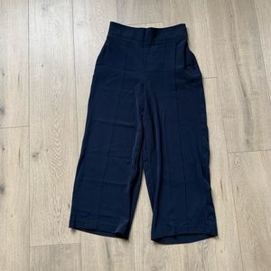 Zara basic wide leg blue trousers